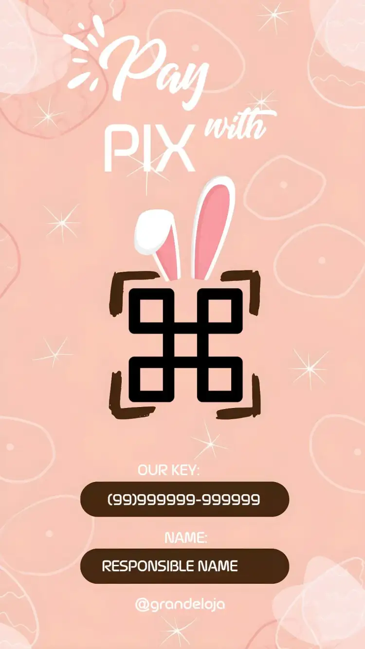 Invitation Pay With Pix For Easter Eggs – Tickets theme colorful, cheerful, fun-filled, Easter-themed, chocolatey, modern
