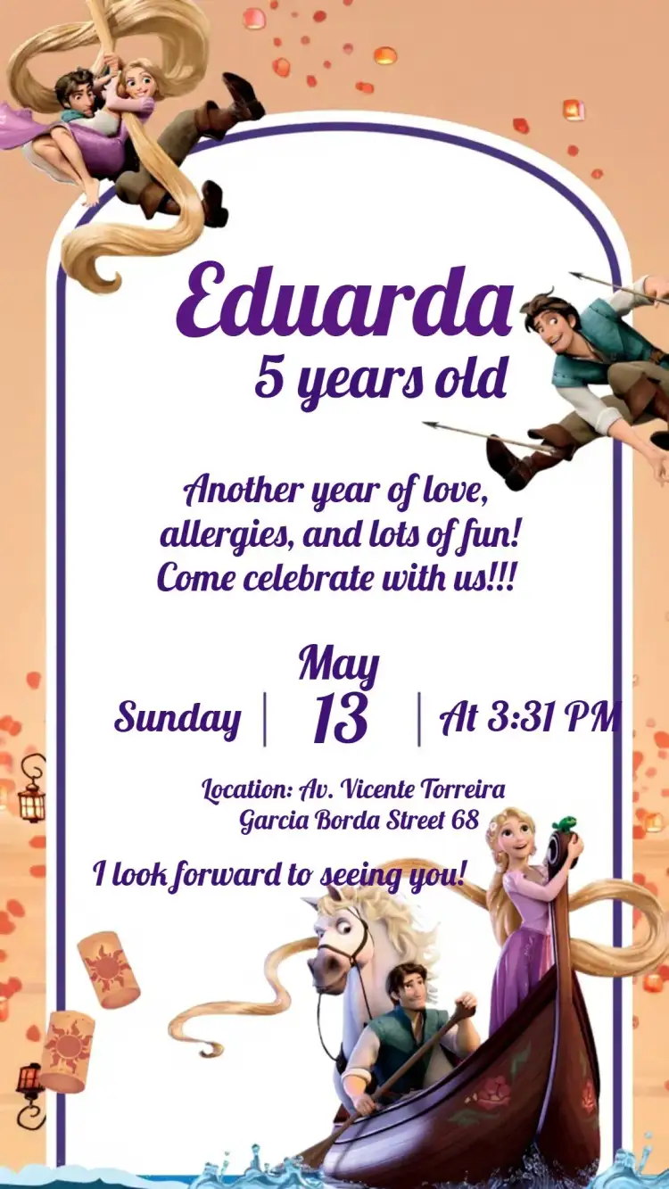 Tangled Rapunzel Kids Birthday