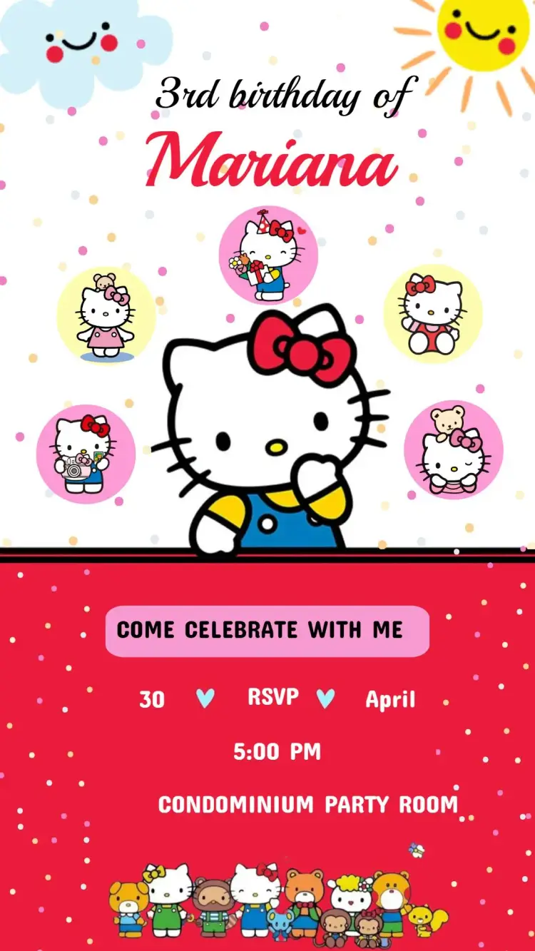 Hello Kitty Birthday Invitation