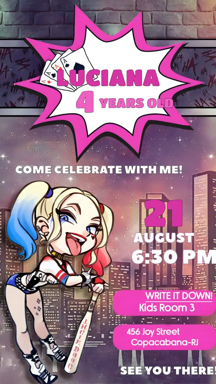 Harley Quinn invitation