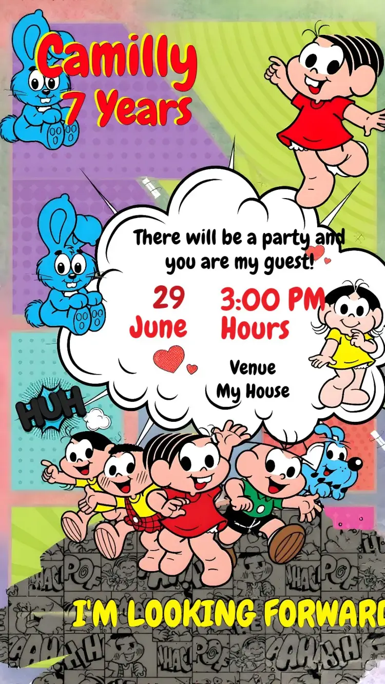 Turma Da Mônica Theme invitation