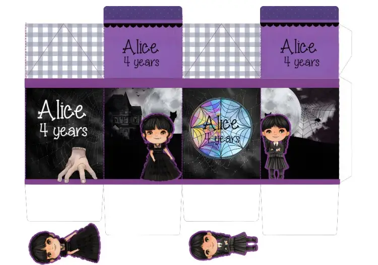 Caixa Milk Wandinha Addams Mold invitation