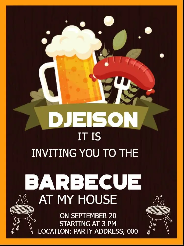 Cool Barbecue Meat invitation