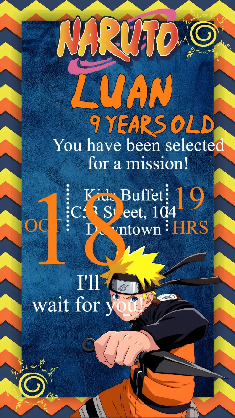 Naruto invitation