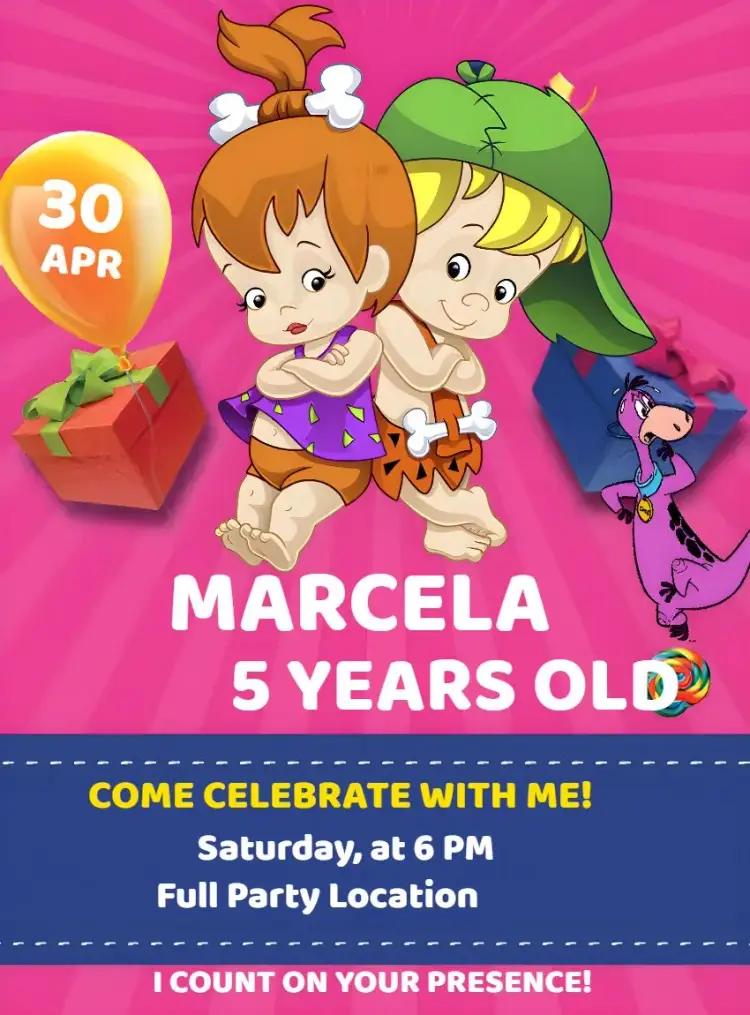 Bambam Pedrita Pedra invitation