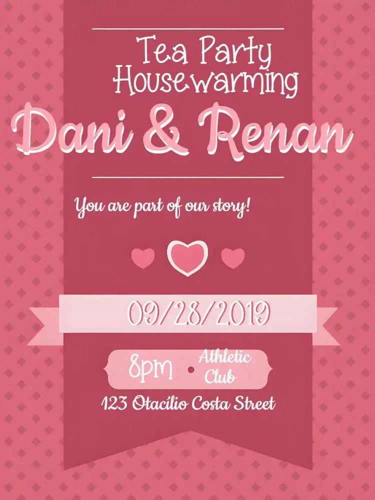 Invitation Housewarming Tea with Friends – Bridal Shower theme romantic, floral, minimalist, modern, soft colors, cheerful