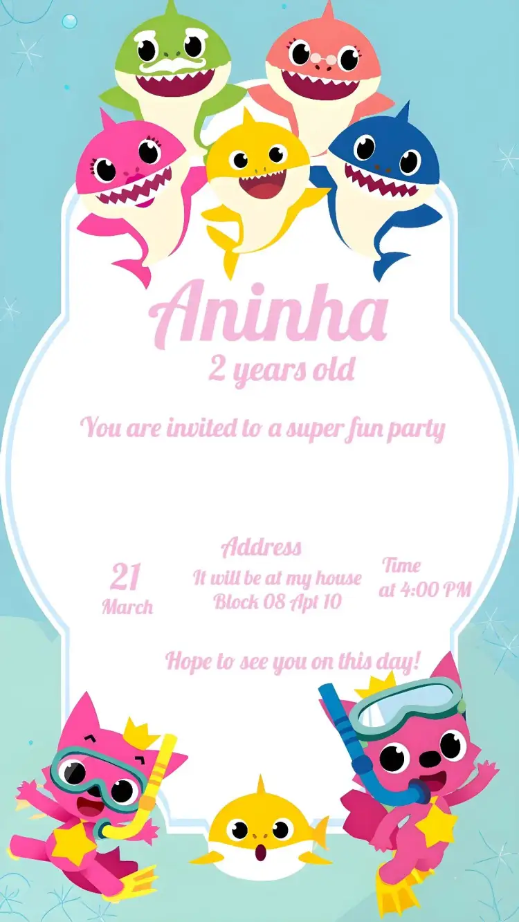 Baby Shark Star invitation