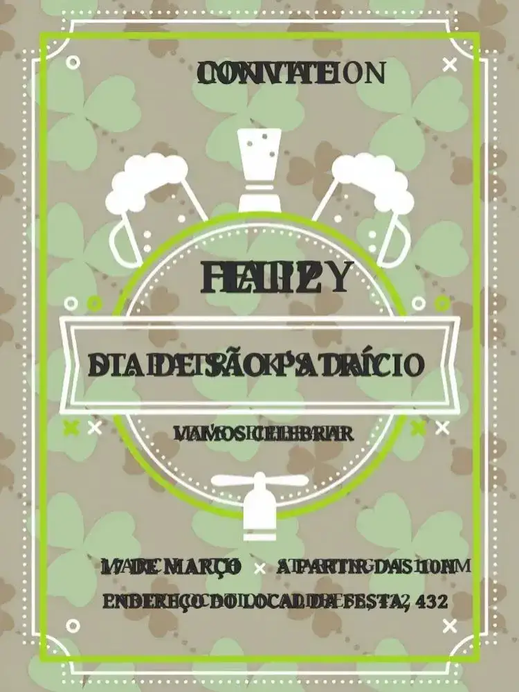 Invitation Saint Patrick's Day – Commemorative Dates theme green, vibrant, Irish, festive, fun