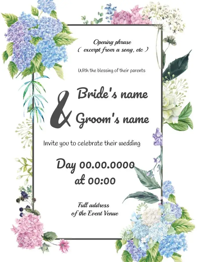 Invitation Hortênsia Branco Wedding – Wedding theme floral, vintage, rustic, spring, elegant, soft