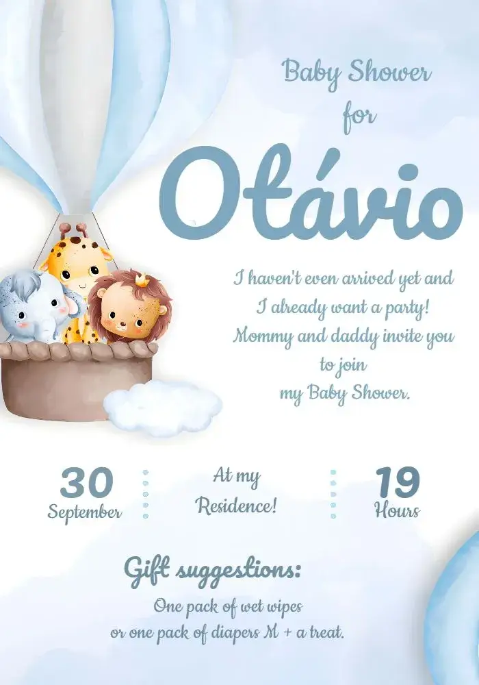 Safari Animals Baby Shower invitation