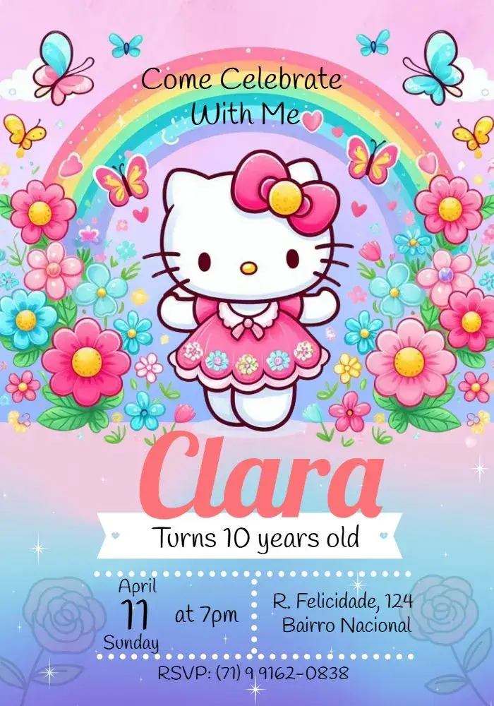 Hello Kitty Sanrio invitation