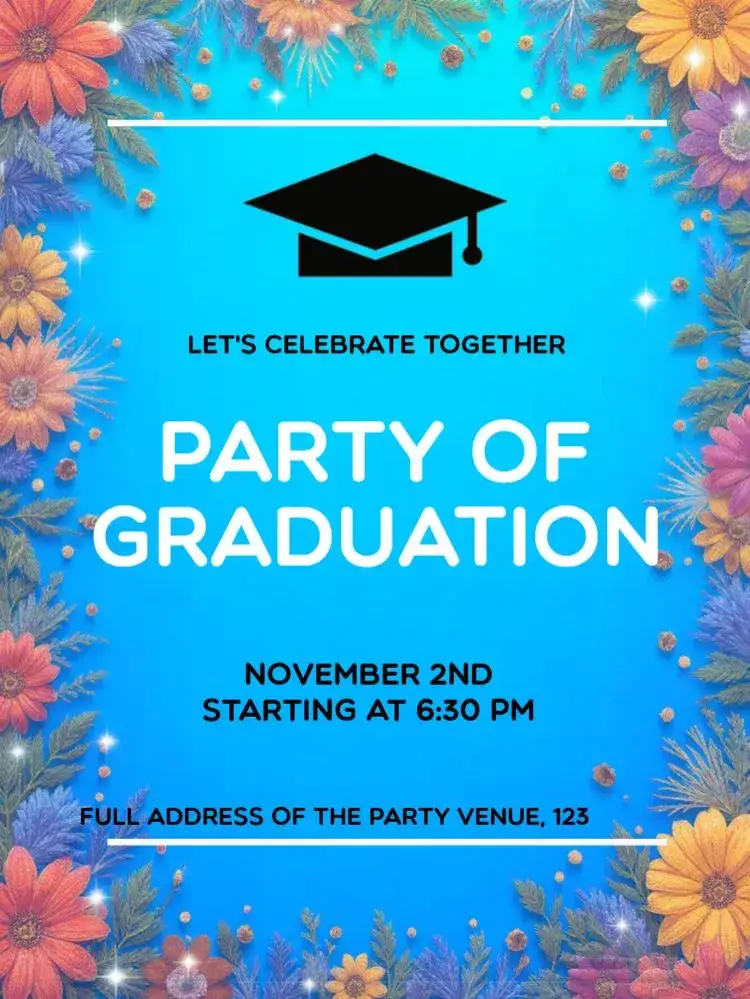 Invitation High School Graduation – Graduation theme blue, modern, elegant, graduation, minimalist