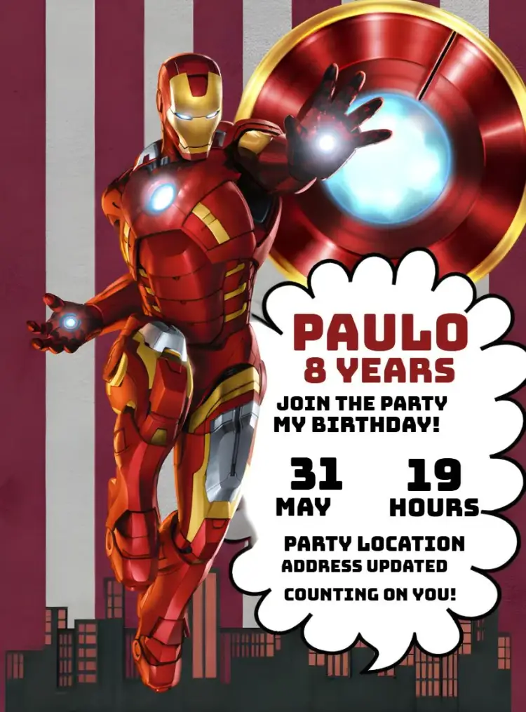 Iron Man invitation