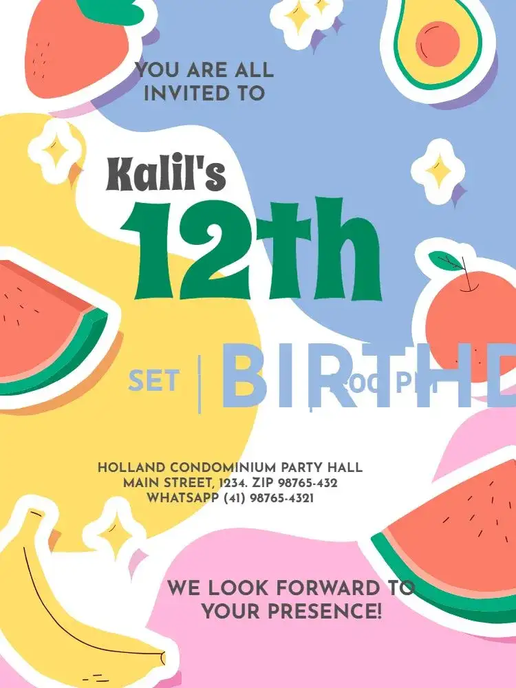 Colorful Fruit Children's Party