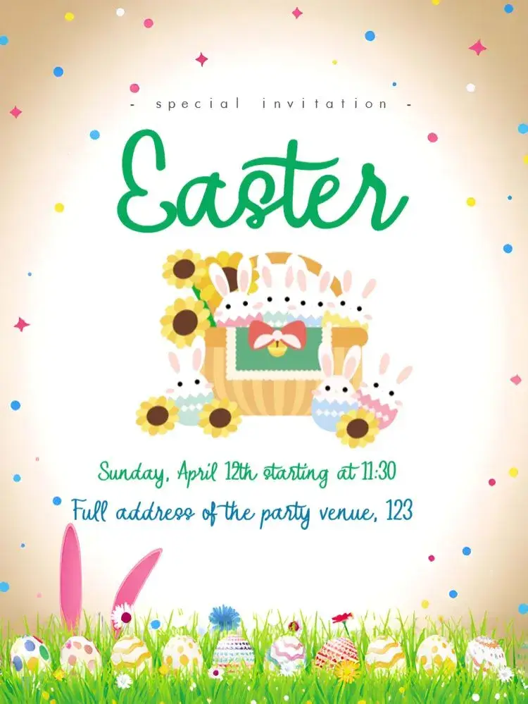 Brown Easter invitation