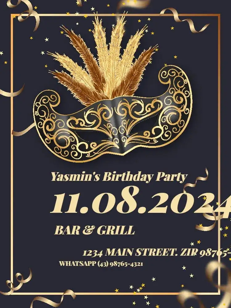 Adult Masquerade Ball Black Gold