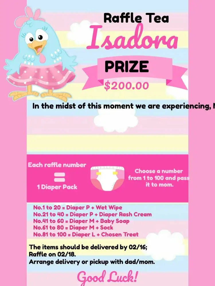 Invitation Blue Candy Little Chicken Raffle Tea – Raffle Tea theme candy, colorful, childlike, playful, pastel, playful