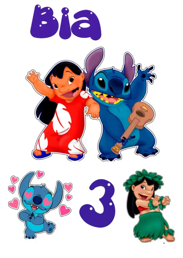 Lilo And Stitch Heart Cake Topper invitation
