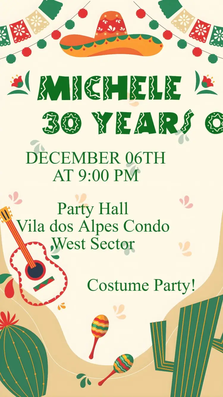 Invite Mexican Party editable and customizable