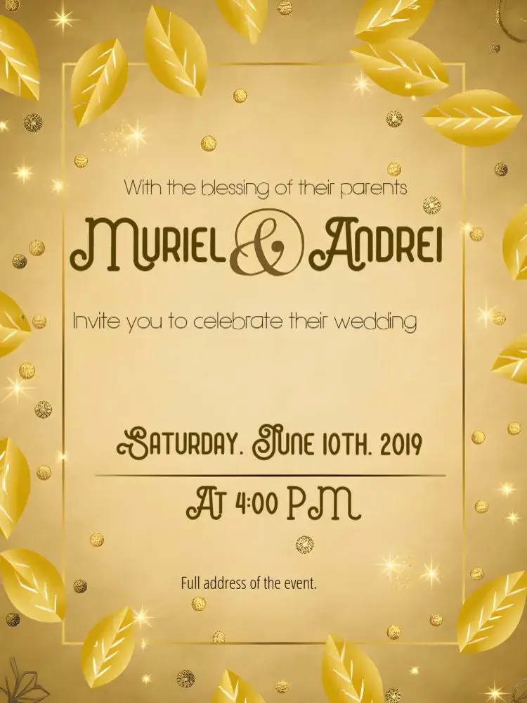 Golden Leaf Wedding invitation