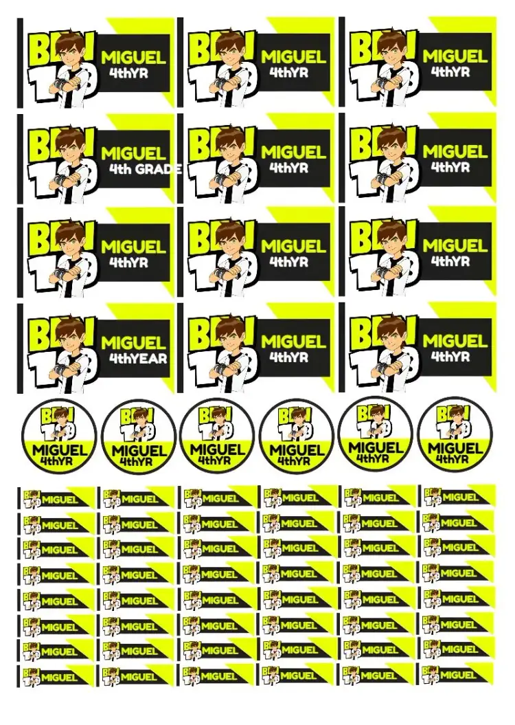 Invitation Ben 10 Benjamin School Label – Kids' Birthday Party theme colorful, modern, themed, fun, youthful