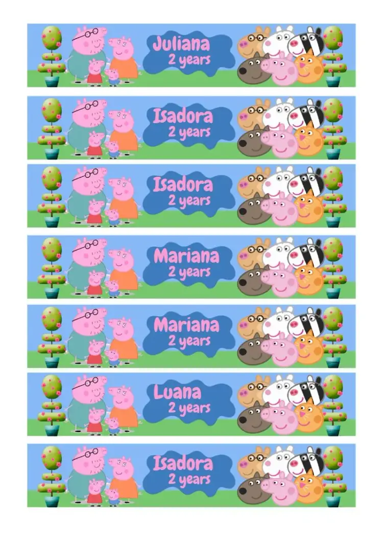 Label For 200ml Peppa Pig Daddy Bottle invitation