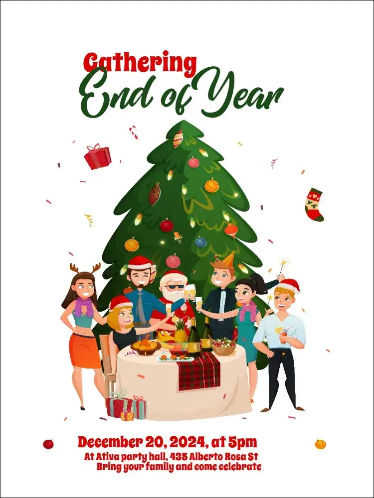 Invitation Company's New Christmas Party – Commemorative Dates theme classic, festive, vibrant, modern, elegant