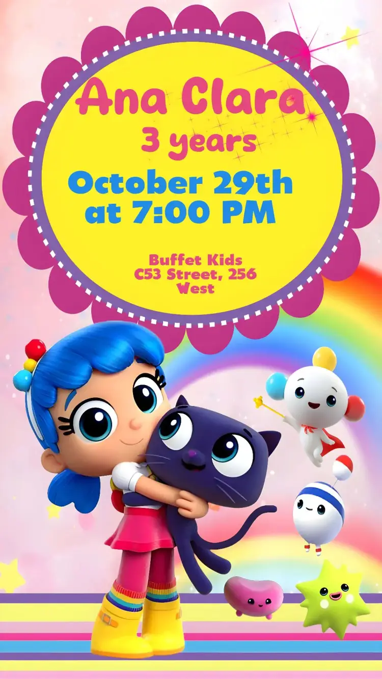 Vera and the Rainbow Kingdom invitation