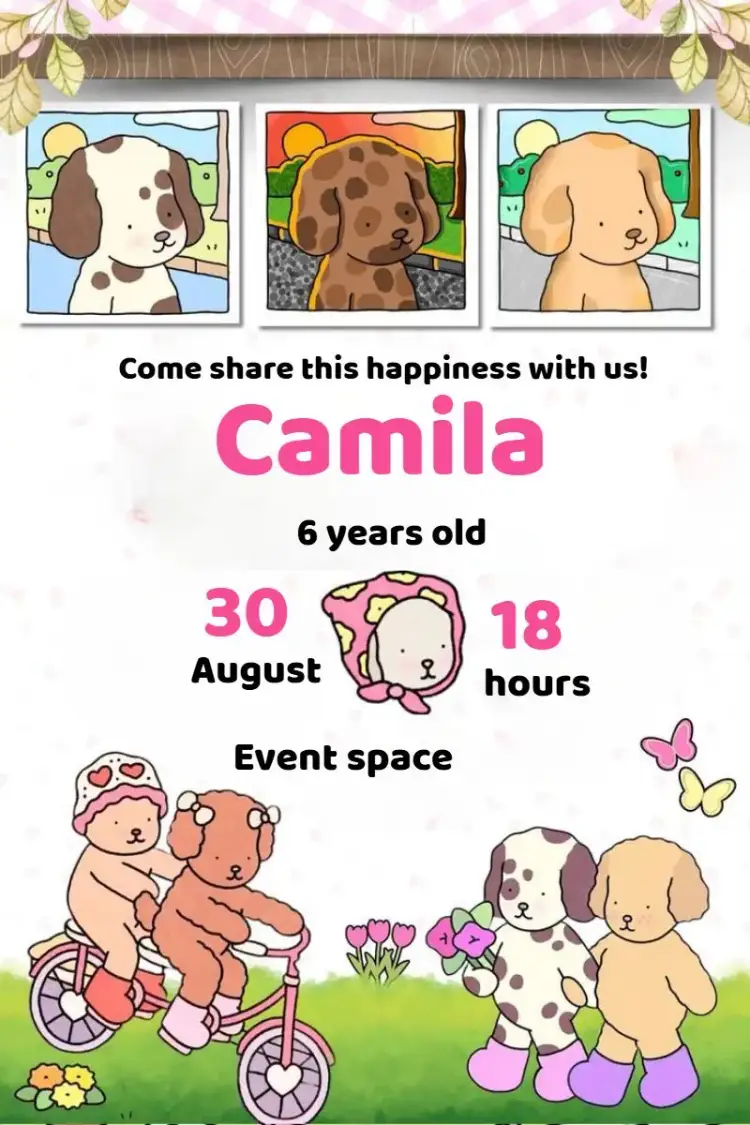 Invitation Bobbie Goods Colorful – Kids' Birthday Party theme colorful, funny, childish, modern, thematic, animal illustrations