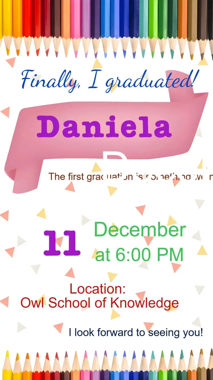 Girl Graduation invitation