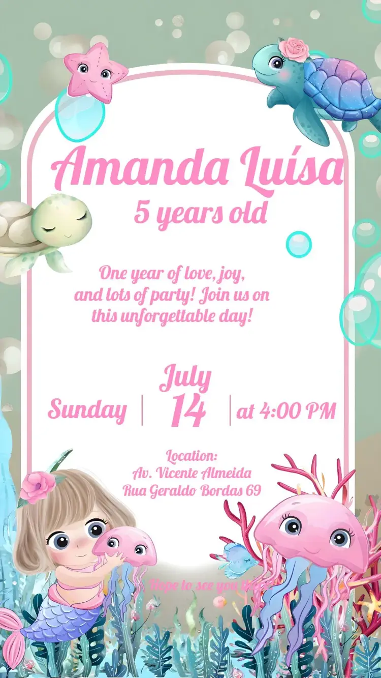 Under the Sea Party invitation