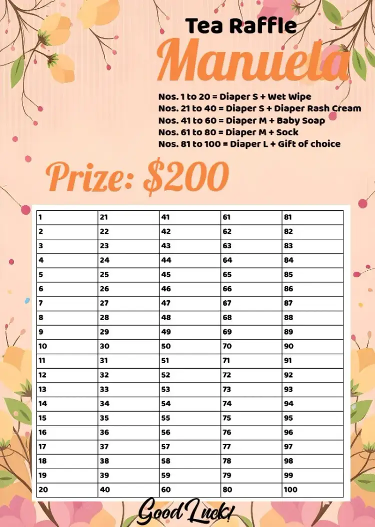 Invitation Tea Raffle Giraffe Participants List Lilac – Raffle Tea theme giraffe, lilac, fun, modern, colorful, childish