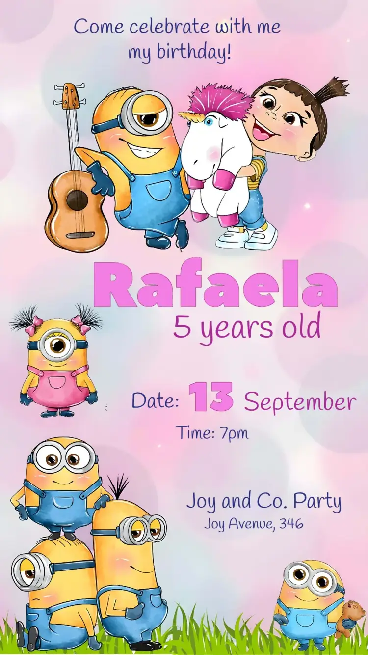 Minions Girl invitation