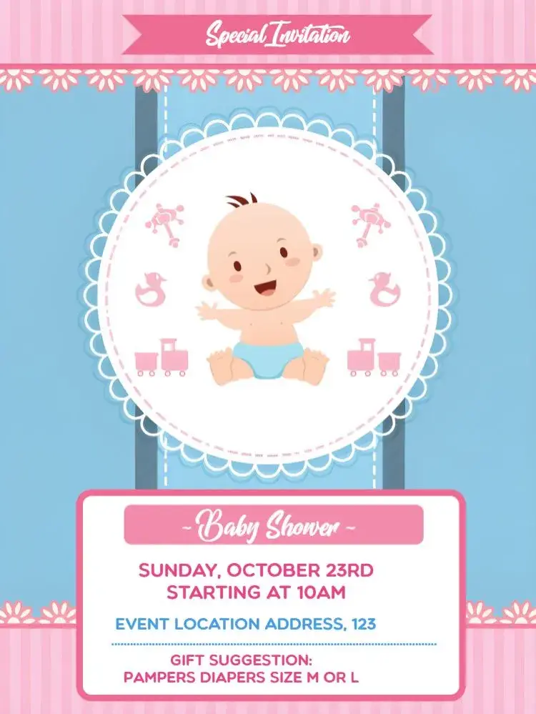 Pink Baby Shower invitation