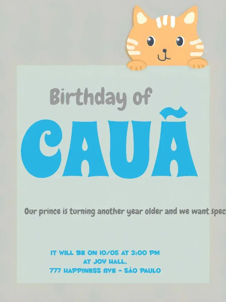 Kids Kitten Cat invitation