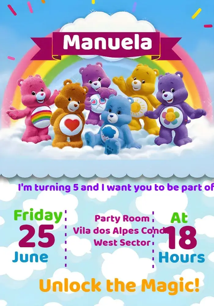 Care Bears invitation
