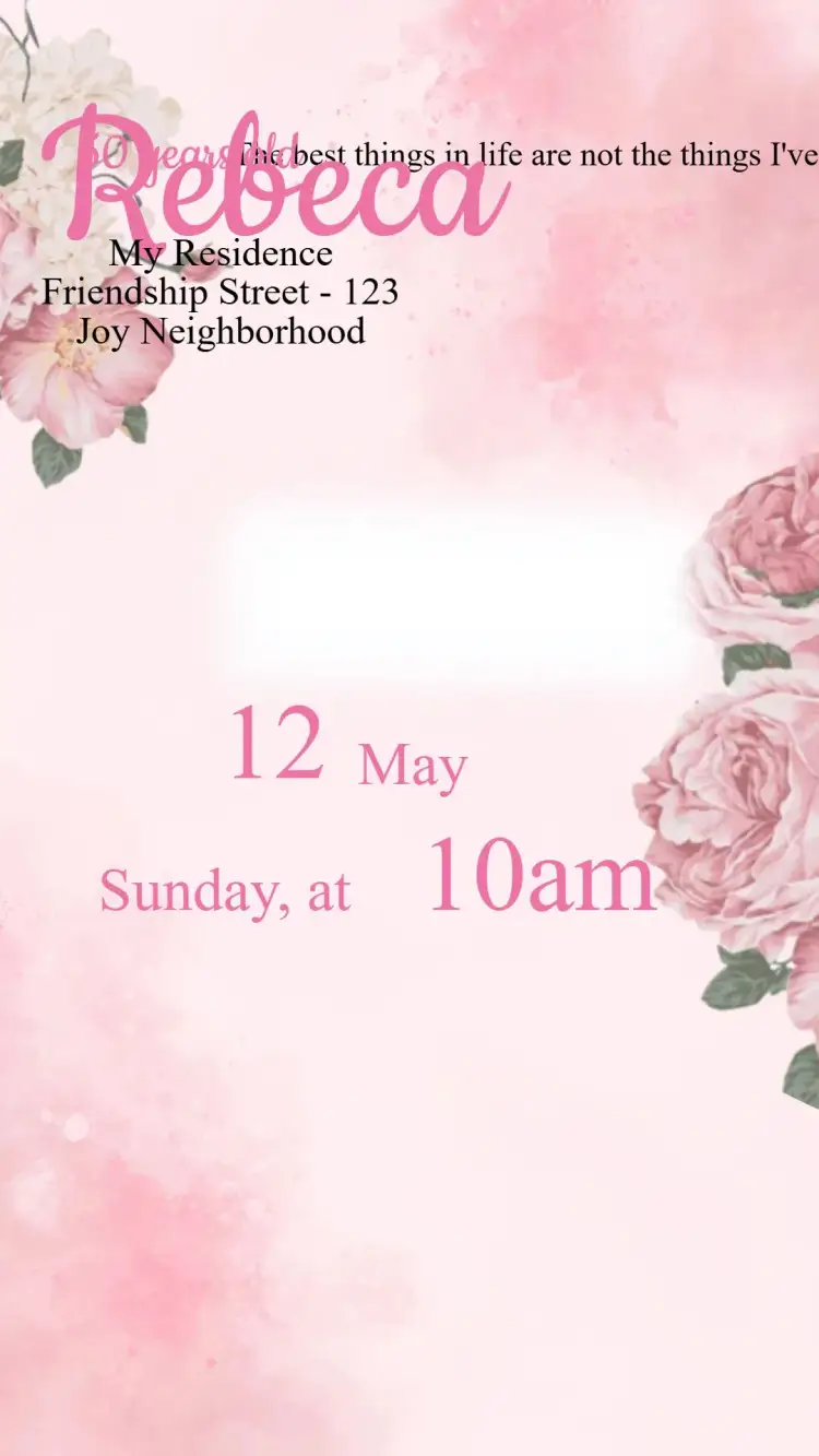 Invitation Pink Floral Birthday Invitation – Birthday theme floral, pink, delicate, romantic, modern, elegant