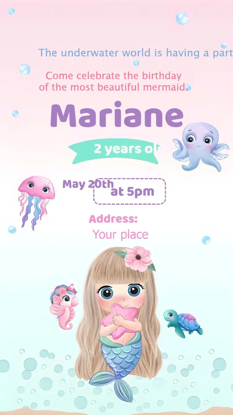 Under the Sea Turtle invitation