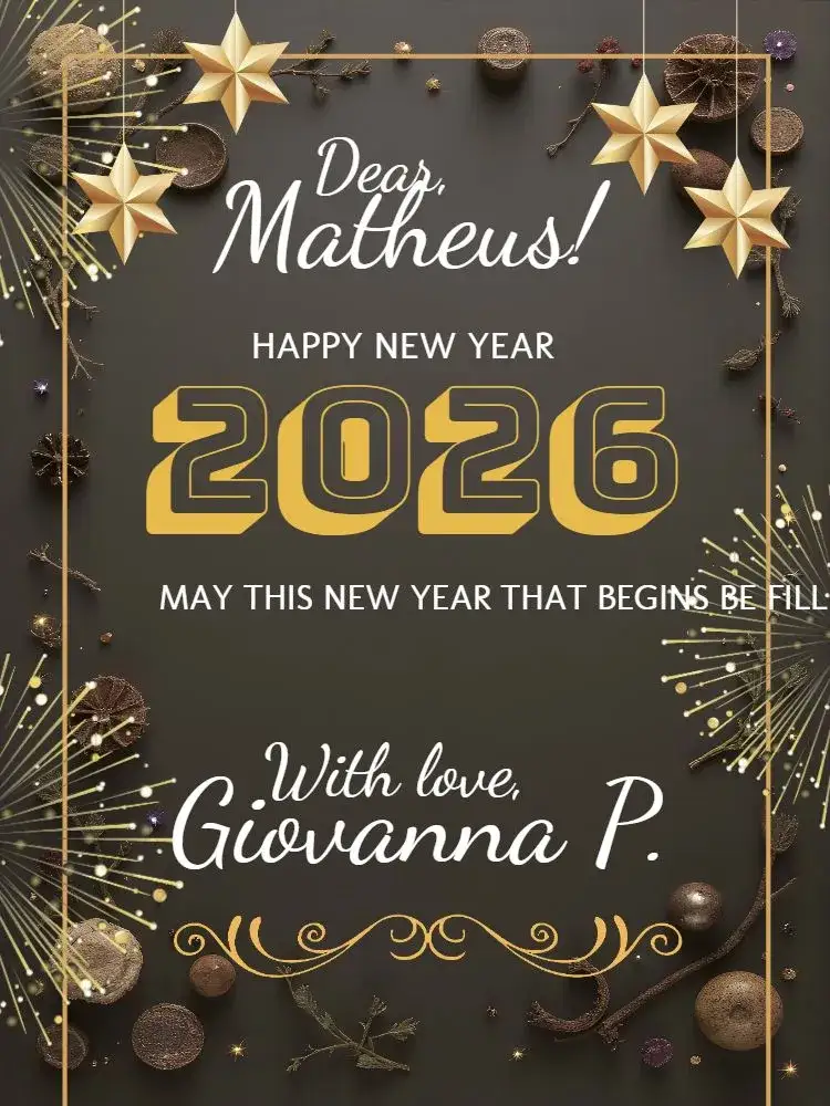 Invitation White New Year Card – Commemorative Dates theme white, golden, modern, festive, elegant, star-studded