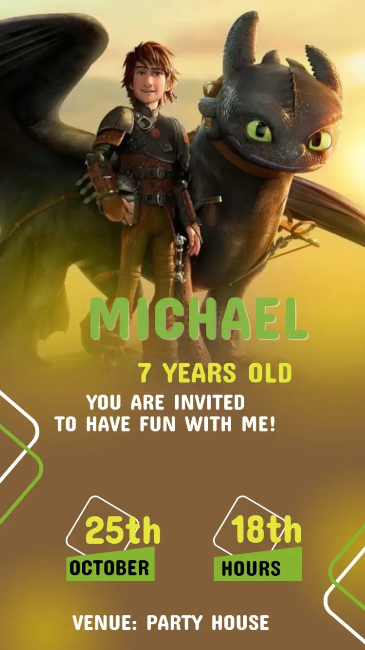 Birthday Invitation How to Train Your Dragon