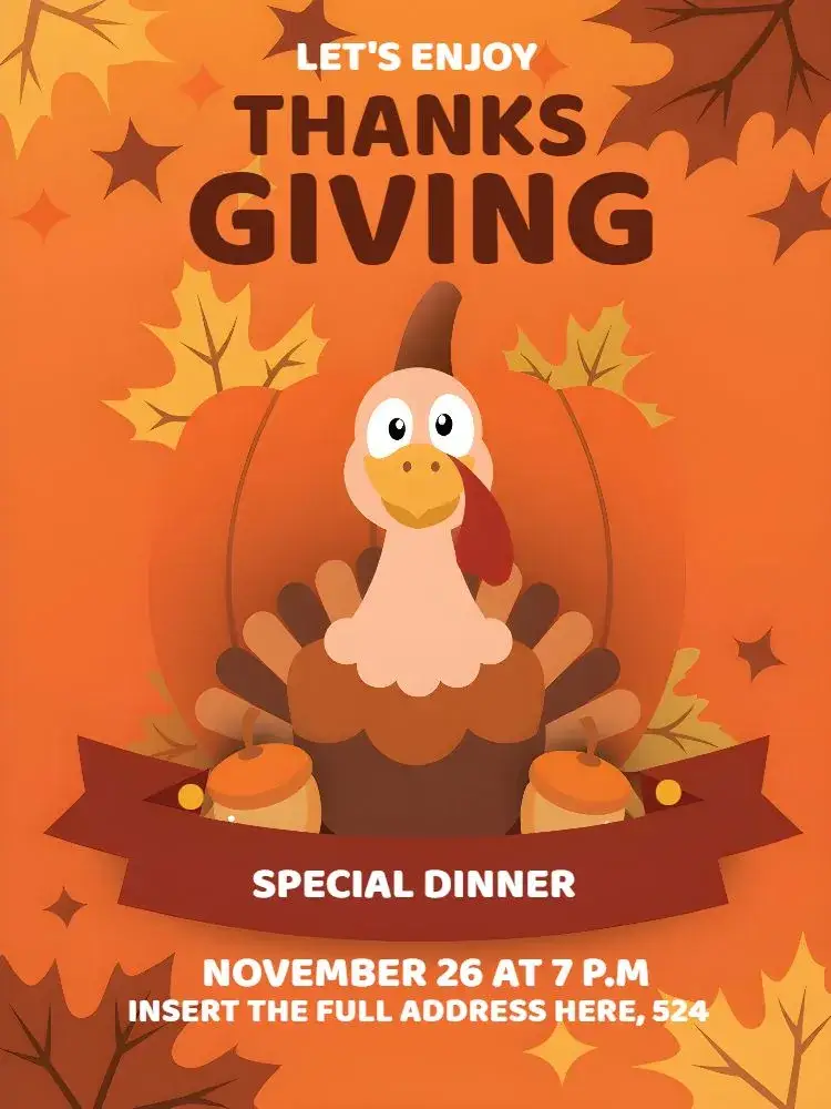 Thanksgiving Orange invitation