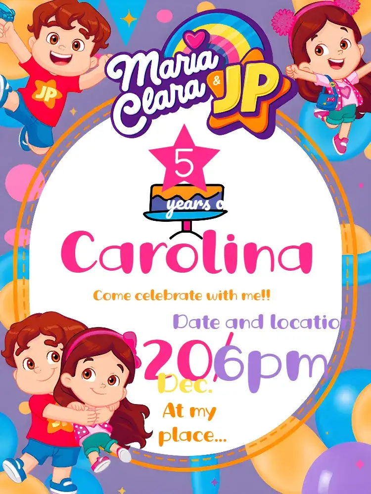 Invitation Maria Clara And Jp Colorful – Most searched for theme colorful, fun, cheerful, childlike, themed