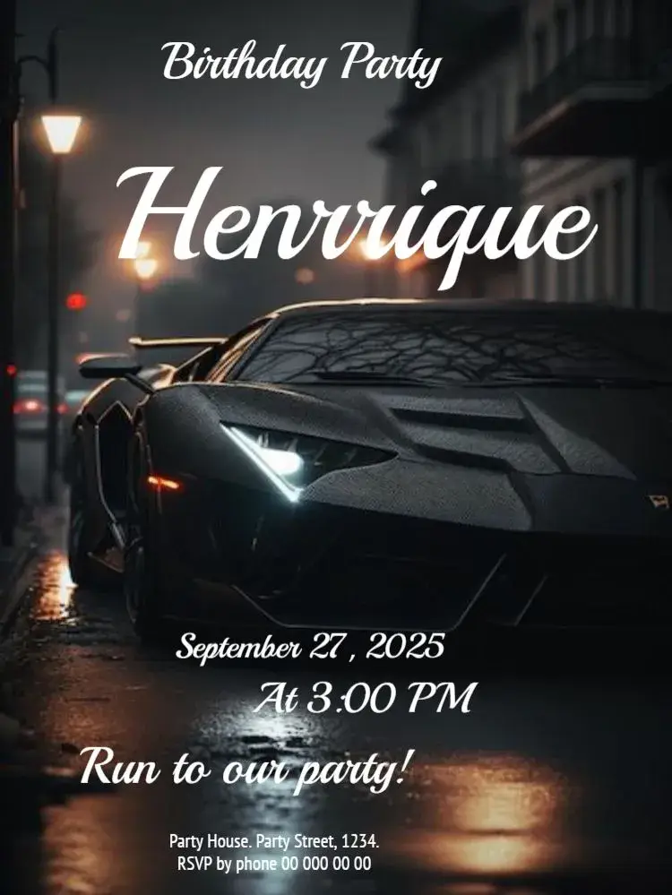 Car For | Edit Party invitation