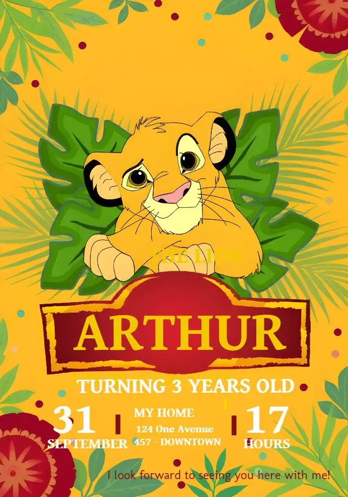 The Lion King Party invitation