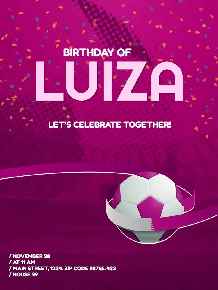 Pink Women's Soccer Celebration invitation