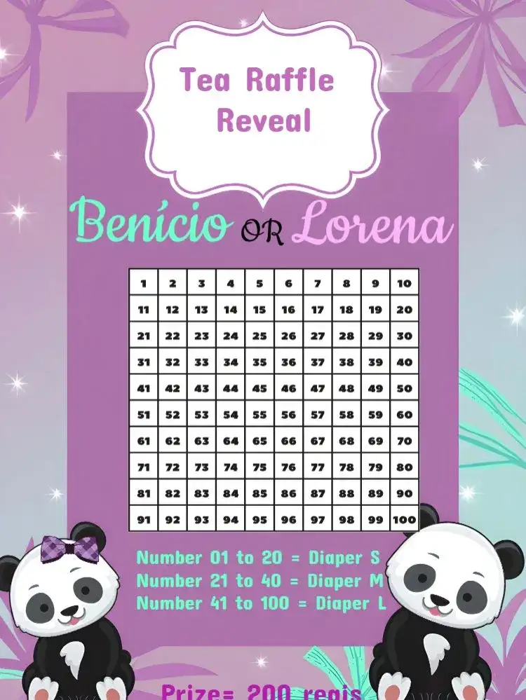 Panda Baby Shower Raffle Reveal