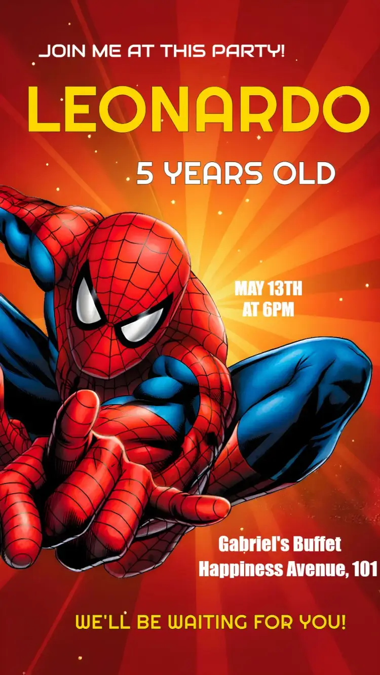 Red Spider-Man invitation