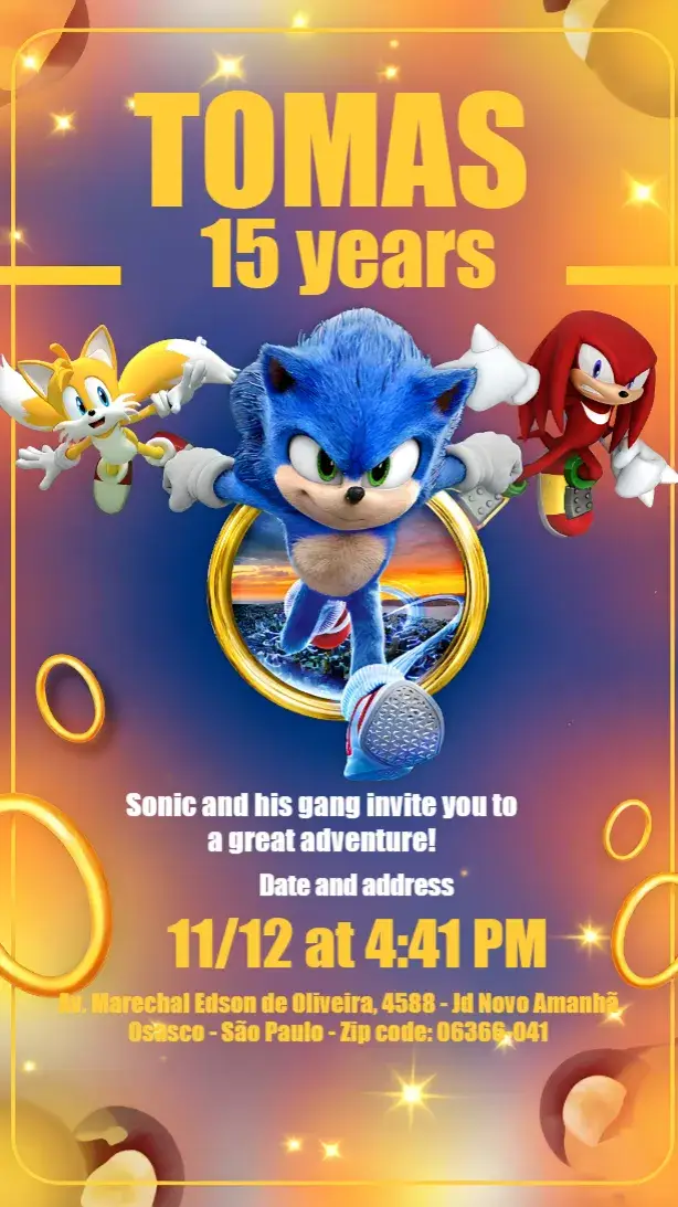 Sonic Rings invitation