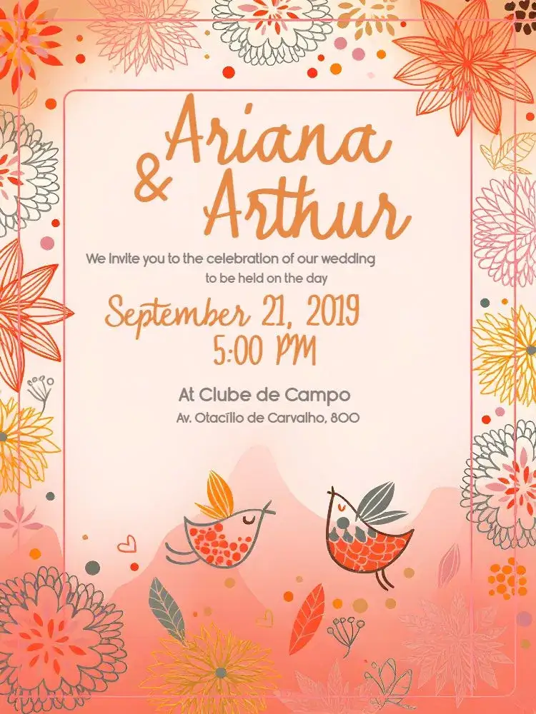 Invitation Romantic Garden Flowers Wedding – Wedding theme floral, romantic, natural, colorful, delicate, outdoors