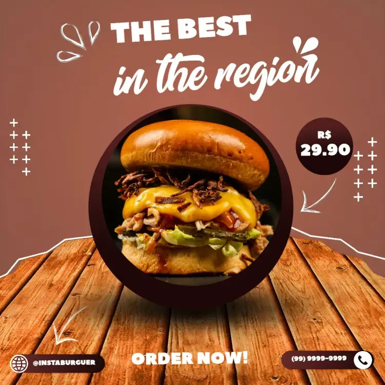 Invitation Post Artisan Burger – Most searched for theme brown, wooden, handcrafted, modern, rustic